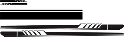 Universal Racing Stripes Car Stickers Sport Stripes DIY Styling Decorated Door Hood Self-Adhesive Side Strip Decal Decoration Accessories for Truck SUV Off-Road Vehicles(5PCS)(Black) - Image 2