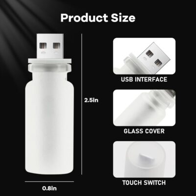 14 in 1 Modes Car USB Night Light, 7 Colors Touch Adjustment LED Ambient Lighting USB Automotive Interior Night Lamps, Mini LED Bulb for Car, Camping, Holiday Decoration, Bedroom, Party(2Pcs) - Image 6