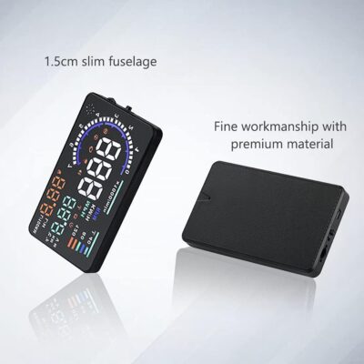 5.5'' HUD Head Display, Windshield Screen Projector Vehicle Speed, Hud Overspeed Alarm, Km/h MPH, OBDII/EUOBD Interface Plug Car Hud Screen - Image 7