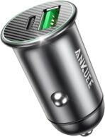 USB-C Car Charger Adapter, Dual Ports Fast Charging PD 60W + QC3.0 30W Mini All-Metal Cigarette Lighter USB Charger Universal for iPhone13/Pro Max/12/XS Max/11 Pro, Samsung, Car Accessories