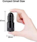 Fast Car Charger, Quick Charging 5.4A/30W Phone USB Adapter Rapid Plug 2 Port Cigarette Lighter Auto Charger Flush Compatible Samsung, Tablet, iPhone, iPad, LG, Automobile - Image 6