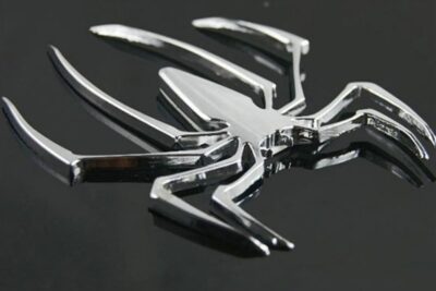 2PCS 3D Spider Emblem Car Sticker Metal Chrome Silver Spider Badges Sticker for Universal Car Vehicle, Truck, Motorcycle, RV, Scooter, SUV, Door, Window for Headphone Decorations(Silver-B0C22ZMFK8) - Image 3