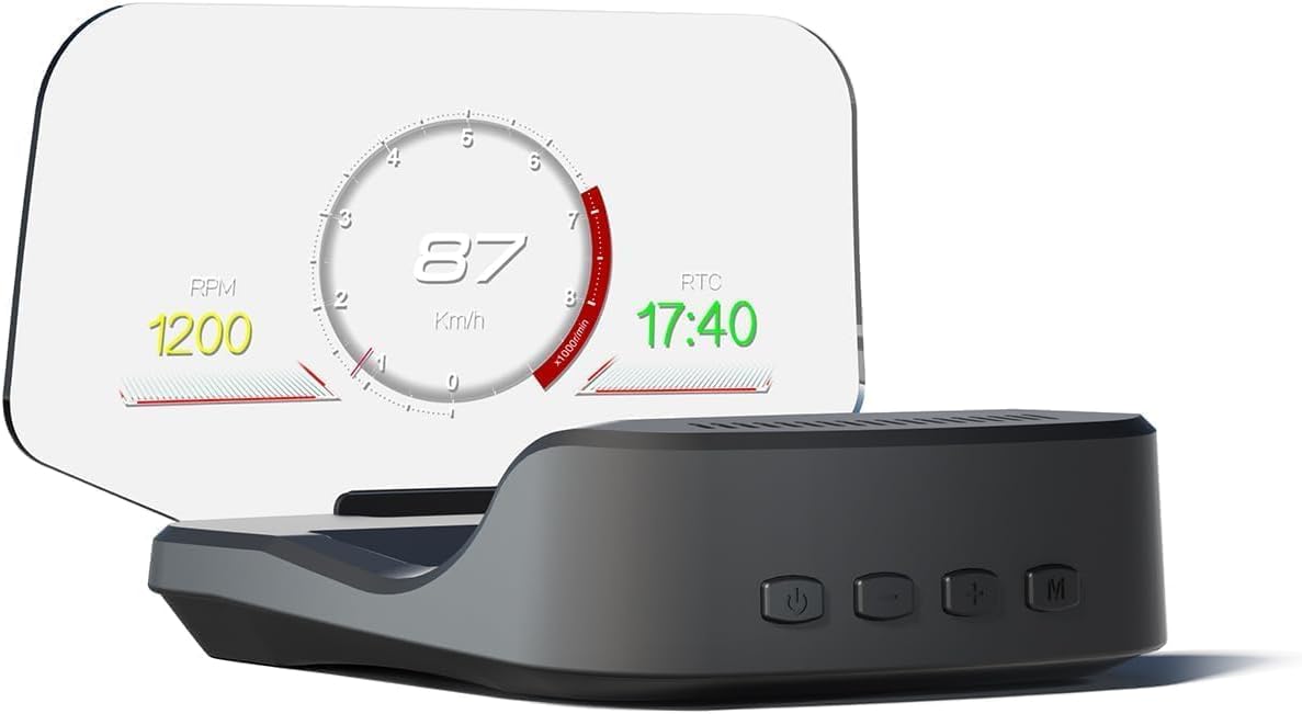 51As1GNT25L._AC_SL1500_.jpg Head Up Display for C2, Obd2 Display With Rpm/ Fuel Consumption/ Water Temperature/ Over-Speed Alarm, Gps Speedometer for Car, Suitable for All Cars - Image 1