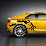 JSCARLIFE Wolf Graphics Car Body Stickers Decals 1 Set 51.1" x 19.69", Car Body Stickers Vinyl Self-Adhesive Side Strip Decal Cool Stickers for Jeep Truck SUV (Black) - Image 5