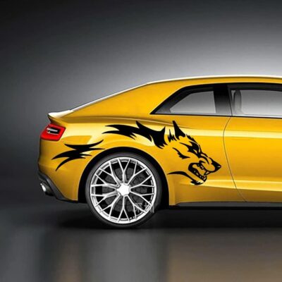 JSCARLIFE Wolf Graphics Car Body Stickers Decals 1 Set 51.1" x 19.69", Car Body Stickers Vinyl Self-Adhesive Side Strip Decal Cool Stickers for Jeep Truck SUV (Black) - Image 5