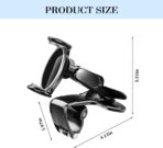 Car Dashboard Phone Holder, 360° Rotation Clip-on Vehicle Dash Cellphone Stand with Parking Number Plate, Auto Sun Visor & Rear View Mirror Mobile Phone Mount, Fits Most Smartphones - Image 2