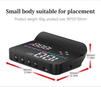 M19 Universal Car HUD Heads Up Display, OBD2 GPS Digital Speedometer for Windshield, Overspeed Warning, Fatigue Alert, 6-Speed Data, Plug and Play for All Cars, HD Speed Projector - Image 8