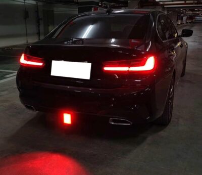 iJDMTOY Universal Fit Smoked Lens 15-LED Rear Bumper Diffuser Rear Fog Pilot Light Kit w/Race Car Style Strobe Brake Feature & Adjustable Add-On Mounting Bracket For Car SUV - Image 7