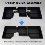 Vesul Under Seat Storage Compatible with 2019-2026 Dodge Ram 1500 Crew Cab Heavy-Duty Truck Under Back Seat Organizer Box with Detachable Portable Organizer Black - Image 4