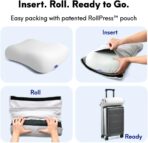 Cushion Lab Travel Deep Sleep Pillow – Compact Memory Foam Neck Pillow for Sleeping, Portable Pillow for Hotels, Camping, Side & Back Sleepers, On-The-Go – Calm Grey - Image 5