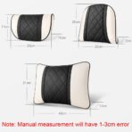 LUNDA Luxury Car Neck Pillow Car Travel Neck Rest Pillows Seat Cushion Support Napa Leather for Mercedes Benz S-Class headrest （Beige） - Image 7