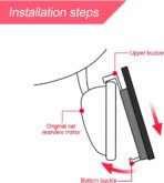 Bling Car Rear View Mirror, Rhinestones Crystal Clip-on Rearview Mirror with HD Glass, Compatible with Most Cars, SUVs, Vehicles, Auto Interior Accessories for Women Girl (White) - Image 4