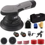 Cordless Car Buffer Polisher, SPTA Polisher with 2Pcs 12V Lithium Rechargeable Battery Brushless Polisher with Variable Speed, Portable Polisher with Polishing Pads Kit For Waxing