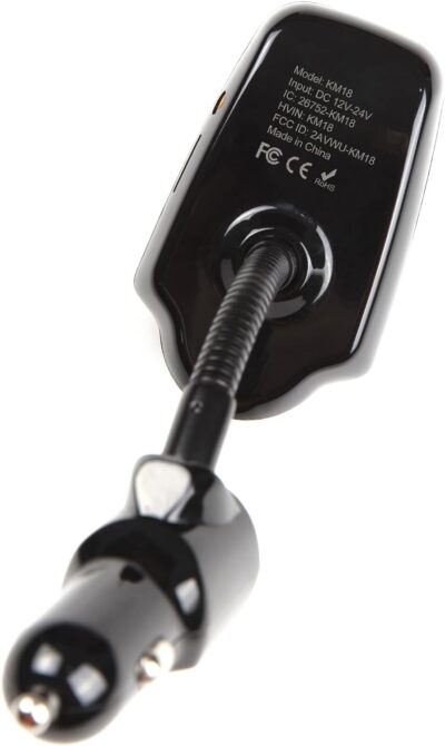 Nulaxy KM18 Bluetooth 5.4 Car Adapter with 1.44" Clear Display & Flexible Gooseneck - FM Radio Transmitter & Bluetooth Receiver for Hands-Free Calls, Wireless Music via BT/FM/AUX/TF, USB Car Charger - Image 7
