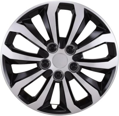 CCI Wheel Covers 106114SB, Automotive Grade ABS, Gloss Painted/Black and Silver, 14 Inch, 10 Spoke, Universal Fit - Image 4