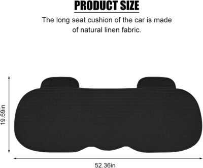 Car Back Seat Cover, Anti-Slip Long Comfortable Vehicle Rear Chair Protectors with Storage Pocket, Breathable Automotive Back Bench Cushion Pad, Universal for SUV Sedan Truck (Black) - Image 2