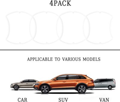 4PCS Carbon Fiber Car Door Handle Protectors, Universal Anti-Scratch Guard Stickers Fit Most Cars - Image 5