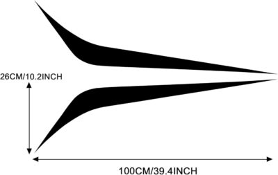 TOMALL 2pcs 39" Car Hood Stripe Sticker for Auto Racing Sport Body Side Skirt Roof Hood Bumper Stripe Decal Universal Vinyl Modified Decoration for SUV Off-Road Vehicles (Black) - Image 2