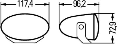 HELLA 1FA 008 283-011 Halogen-Spotlight - FF 50-12V - Oval - Reference number: 12.5 - Bolted - Clear diffusing lens - Lens Colour: Crystal clear - right/left - Image 2