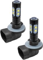 2PCS Bright 50W 881 LED Fog Light Bulbs, High-Power 6000K 881, 889, 862, 886, 894, 896, 898 LED DRL Daytime Running Lights, Xenon Cool White Headlight Bulbs Replacement for Car, Truck (White)