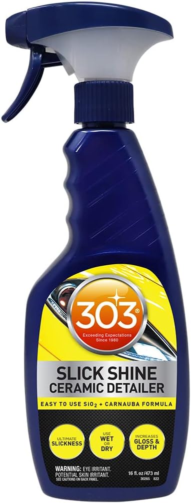 51H5lbP3M1L._AC_SL1080_.jpg 303 Products (30265 Slick Shine Ceramic Detailer - SiO2 and Carnauba Infused Ceramic Coating - Premium Ceramic Detailing Spray - Increases Shine and Gloss - Works on Paint, Glass, and Wheels - 16Oz - Image 1