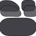 Tallew 5 Pieces Car Window Shade Set Include 4 Side Blocks Sun Shades and Rear Block UV Rays Sun Visor Protector with 12 Suckers for Automotive Vehicle
