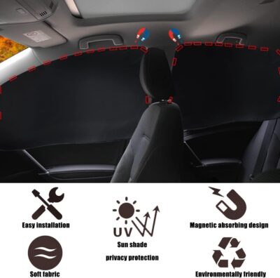 XCBYT Car Window Shades - 4 Pack Car Window Covers 99% UV Protection Magnetic Fordable Privacy Sun Shade for Baby - Image 6