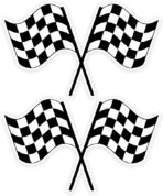 2pc Racing-Themed Vinyl Checkered Flag Car Decal Stickers, 5.91''x3.54''- Waterproof & Weatherproof Decals, for Car Windows, Bumpers, Eexterior Decorative Accessories | CZ33
