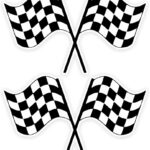 2pc Racing-Themed Vinyl Checkered Flag Car Decal Stickers, 5.91''x3.54''- Waterproof & Weatherproof Decals, for Car Windows, Bumpers, Eexterior Decorative Accessories | CZ33