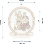 Shiv Parivar (Lord Shiva Family) Inlaid Wooden Figurine Showpiece for Car Dashboard, Prayer Room & Workspace | 3"x2.6" | Designer Trendy Series - Image 5