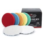 6" Buffing Polishing Pads Kit, 7Pcs 6.5" Backing Plate, Sponge & Woolen Pads - 6" Drill Attachment Set for Car Buffer Polish & Wax (6 Inch (150mm))