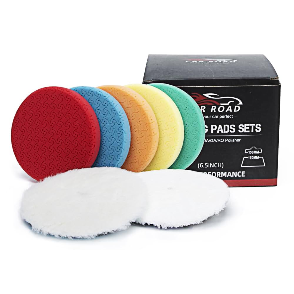 51IuXMd1uLL._SL1000_.jpg 6" Buffing Polishing Pads Kit, 7Pcs 6.5" Backing Plate, Sponge & Woolen Pads - 6" Drill Attachment Set for Car Buffer Polish & Wax (6 Inch (150mm)) - Image 1