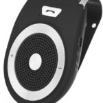 Bluetooth Car Kit Speakerphone,- Bluetooth Visor Clip Speakerphone Connect 2 Phones at Same Time