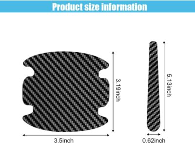 8PCS Car Door Handle Scratch Protectors, Carbon Fiber Car Door Handle Bowl Sticker, Universal Auto Doors Handles Paint Guard Cover, Doors Handles Cup Protective Film for Cars (Black) - Image 2