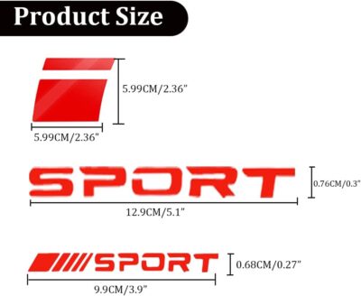 Pincuttee 14pcs Car Decal Stickers,Wheel Rim Decal Sticker,Sport Logo Reflective Stickers,Sport Emblem Car Rear Bumper Sticker,Rear Mirror Decals for All Vehicles(Red,14PCS) - Image 2