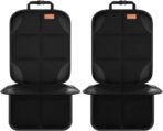 SMART ELF Car Seat Protector, 2Pack Seat Protector Protect Child Seats with Thickest Padding and Non-Slip Backing Mesh Pockets for Baby and Pet,Sedan SUV Truck (Black)