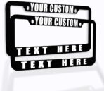 Speedy Pros Funny License Plate Frame Custom Personalized Text Zinc Cute Car Accessories License Plate Holder Black 2 Holes Set of 2