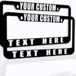 Speedy Pros Funny License Plate Frame Custom Personalized Text Zinc Cute Car Accessories License Plate Holder Black 2 Holes Set of 2