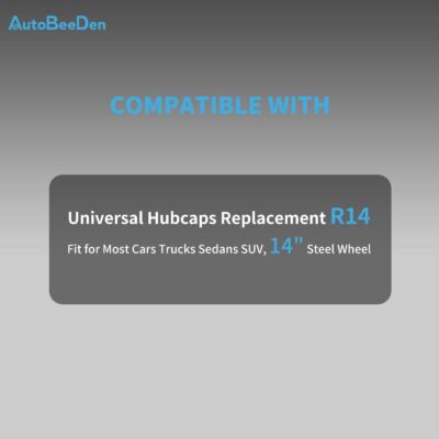 4-Pack Universal Hubcaps Replacement R14 14 inch, Steel Wheel Rim Cover for Most Cars Trucks Sedans SUV, 14" 14 in Wheel Covers Hub Caps (Gray+Black Color) - Image 2