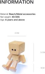 Shaking Wooden Man, Shaking Wooden Man Figurine for Car Dashboard, Handmade Shak Feet Woodens Doll, Funny Cars Ornaments Wood Desktop Decor, Car Dashboard Accessories with 12PCS Magnetic Expressions - Image 5