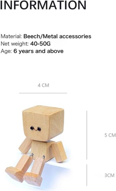 Shaking Wooden Man, Shaking Wooden Man Figurine for Car Dashboard, Handmade Shak Feet Woodens Doll, Funny Cars Ornaments Wood Desktop Decor, Car Dashboard Accessories with 12PCS Magnetic Expressions - Image 5