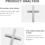 2PCS Metal Jesus Christ Cross Badge Stickers, 2.5"×1.8" Alloy 3D Individual Car Cross Sticker, Self Adhesive Scratch Covering Metal Cross Auto Emblem Decal for Car Body Fender Tail (Silver) - Image 3