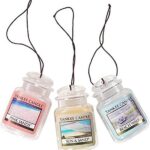 Yankee Candle Hanging Car Jar Ultimate 3-Pack Air Fresheners Neutralizes Odors Up to 30 Days Includes: Beach Walk Pink Sands and Sun and Sand (Pack of 3)