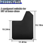 4PCS Universal Car Mud Flaps, Flexible Splash Guards Set for Front & Rear, Bendable Mudguards with Fastener Rivet Clips, Car Exterior Accessories for Pickup, Truck, SUV (Black) - Image 2