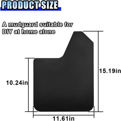 4PCS Universal Car Mud Flaps, Flexible Splash Guards Set for Front & Rear, Bendable Mudguards with Fastener Rivet Clips, Car Exterior Accessories for Pickup, Truck, SUV (Black) - Image 2