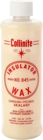 Collinite 845 Insulator Wax-Easy to Use Carnauba+Polymer Wax Sealant-High Gloss Shine+Durable Hydrophobic Beading & Long Lasting Paint Protection for Cars/Boats/Trucks/RVs & Motorcycles (16 fl oz)