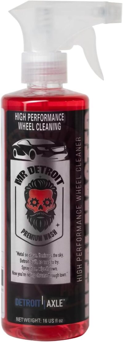 Mr. Detroit - 4pc Wheel & Tire Care Kit Powerful Wheel Cleaner, High-Gloss Tire Shine, Drill Wheel Brush with Soft Wool Microfiber Bristles, Hex Logic Applicator Pad (CL-4DHP062) - Image 3