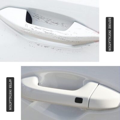 4PCS Carbon Fiber Car Door Handle Protectors, Universal Anti-Scratch Guard Stickers Fit Most Cars - Image 6