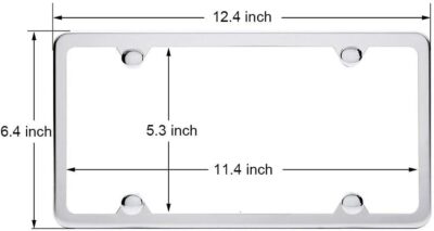 BLVD-LPF OBEY YOUR LUXURY License Plate Frames, 2 Pcs 4 Holes Slim Stainless Steel Polish Mirror License Plate Frame + Chrome Screw Caps - Image 4