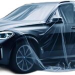 2 Packs Disposable Car Covers Waterproof Dust Protection for Vehicles, Fits Most Sedans, SUV, S(10-18 ft) - Transparent Plastic Car Covers for Travel, Storage, Outdoor Parking Gift Storage Backpack